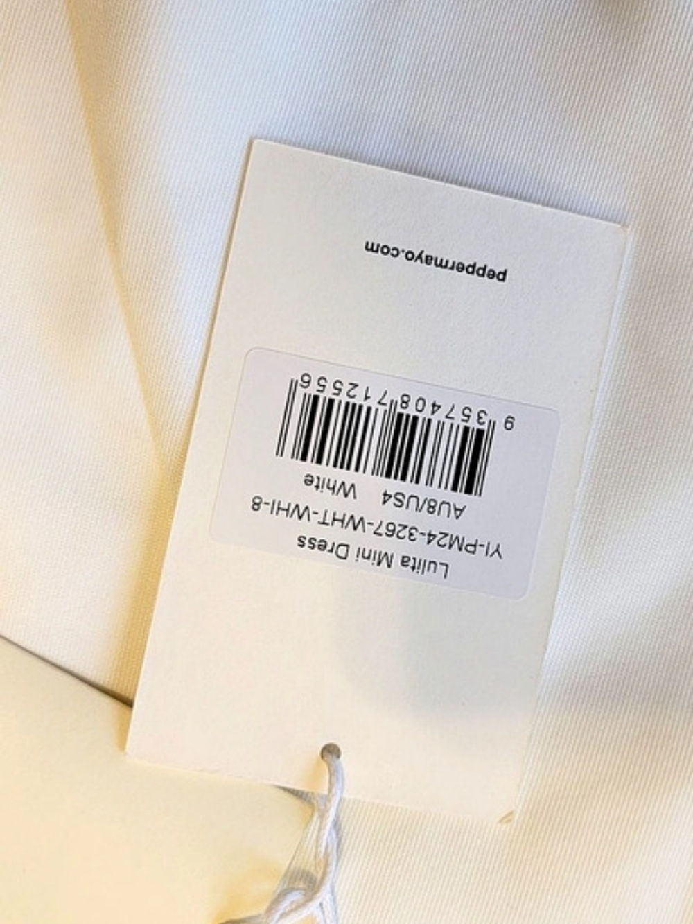 Peppermayo Luna Mini Dress Mini Dress in White Size Small NWT - Picture 3 of 5